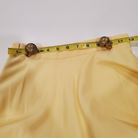VINTAGE 40s 50s taffeta skirt buttercup yellow - Picture 10 of 12